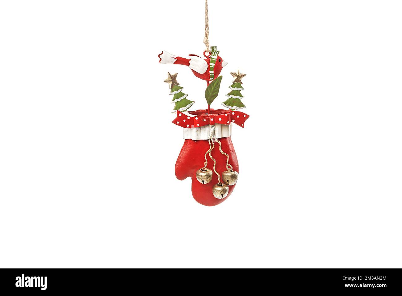 Schnürzeug zum Aufhängen mit verschiedenen Figuren. Geschenk zu Weihnachten, Ostern, Valentinstag, Feiertag, Winter, Sommer, Frühling, Geburtstag Stockfoto