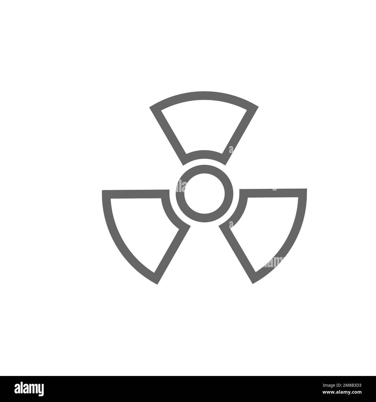 Symbol für nukleare Strahlung in flacher Form, Vektordarstellung. Stock Vektor