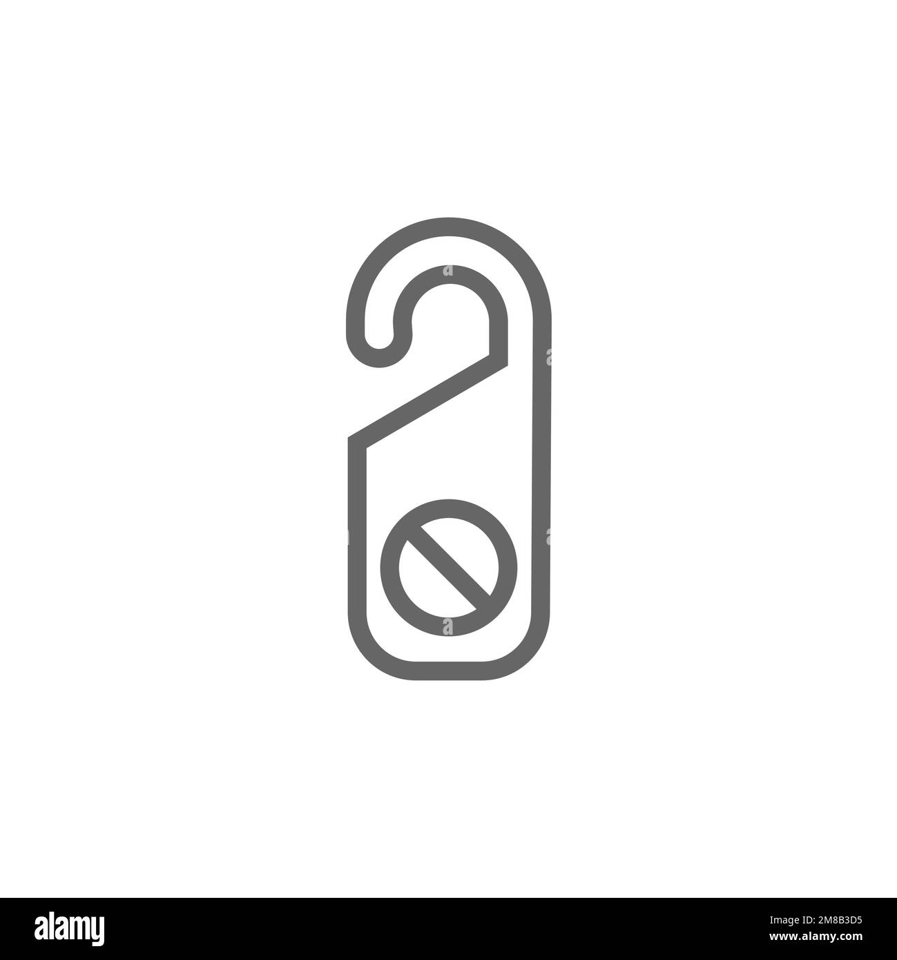 Symbol „nicht stören“, grafische Ressourcenmodellierung für Hoteltüren, Vektordarstellung. Stock Vektor