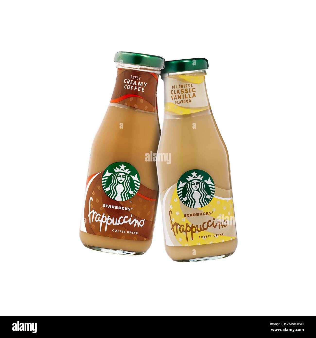 Tallinn, Estland - Januar 2023: Flasche Starbucks Frappuccino Kaffeegetränk. Stockfoto