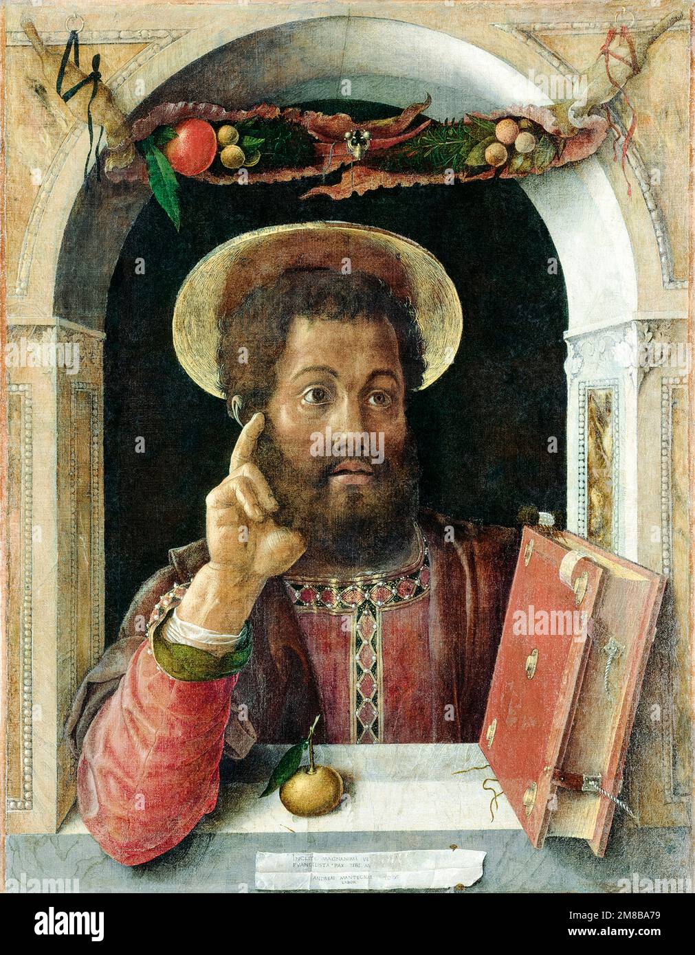 Heiliger Markus, der Evangelist, Gemälde in gemischten Medien von Andrea Mantegna, ca. 1450 Stockfoto