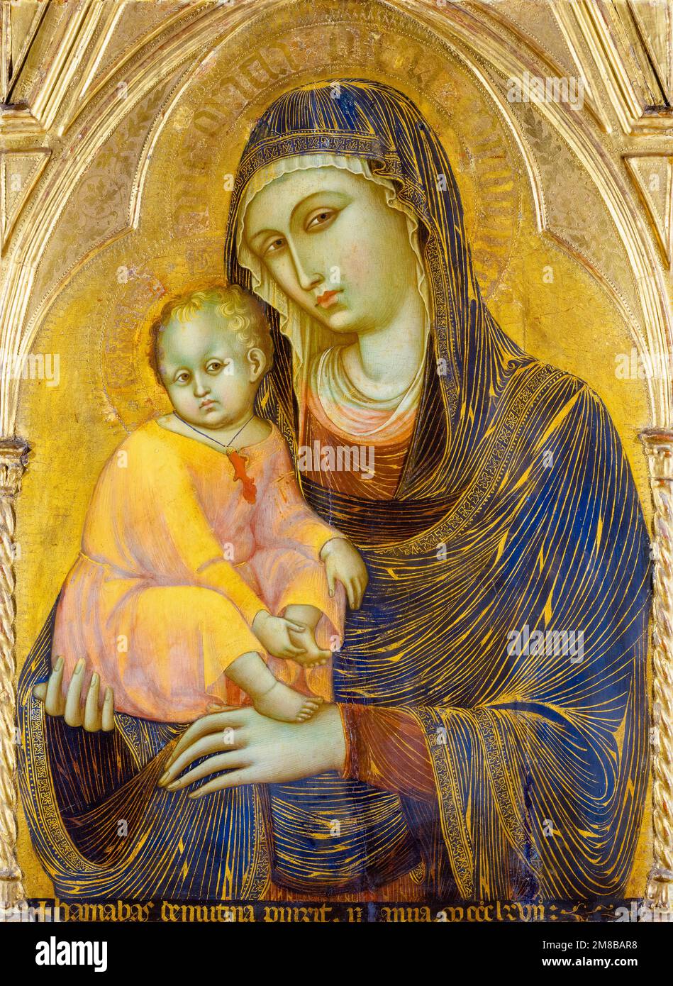 Barnaba da Modena Gemälde, Madonna und Kind, gemischte Medien auf Pappelholz, 1367 Stockfoto
