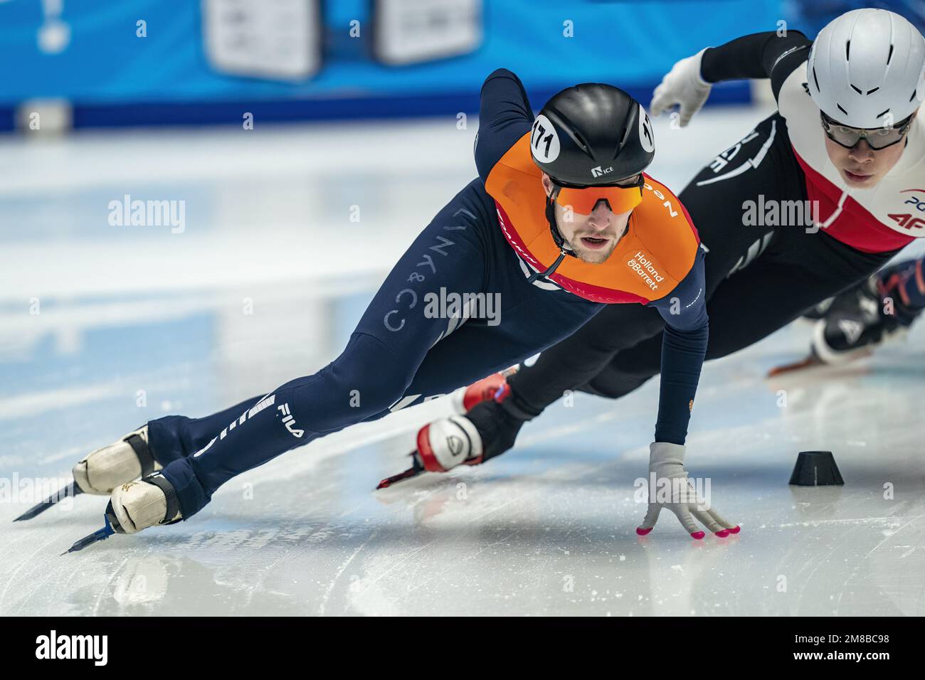 DANZIG - Polen, 13/01/2023, Friso Emons während 1500 Metern am 1. Tag der europäischen Schnellskating-Meisterschaft. ANP RONALD HOOGENDOORN Stockfoto