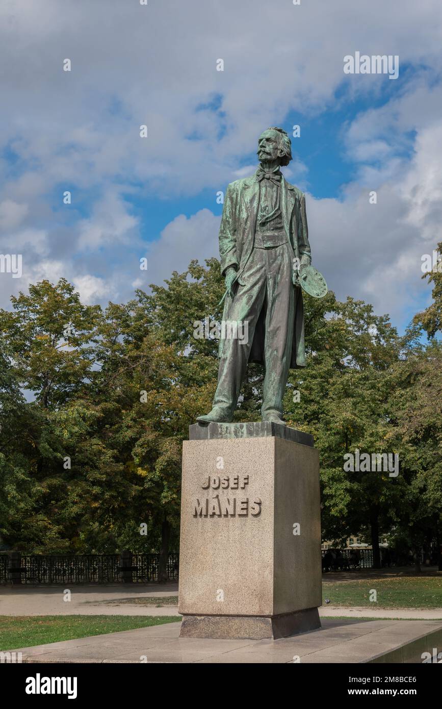 Josef-Manes-Statue am Jan-Palach-Platz - Prag, Tschechische Republik Stockfoto