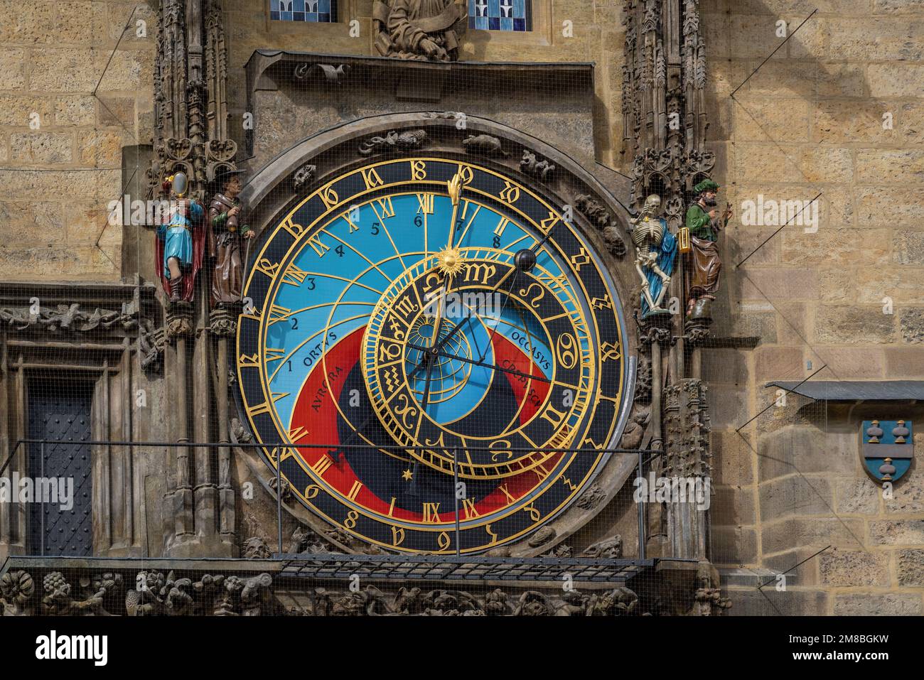 Astronomische Uhr mit astronomischer Ziffernscheibe im Alten Rathaus - Prag, Tschechische Republik Stockfoto