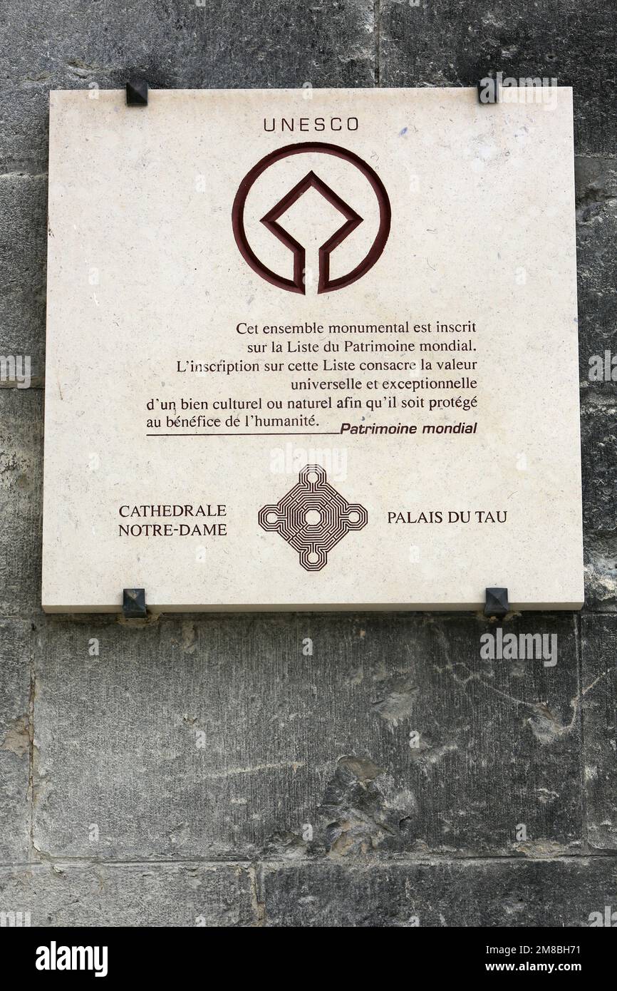 Unesco. Weltkulturerbe. Cathédrale Notre-Dame de Reims. Palais Tau. Reims. Champagne-Ardenne. La Marne. Frankreich. Europa. Stockfoto