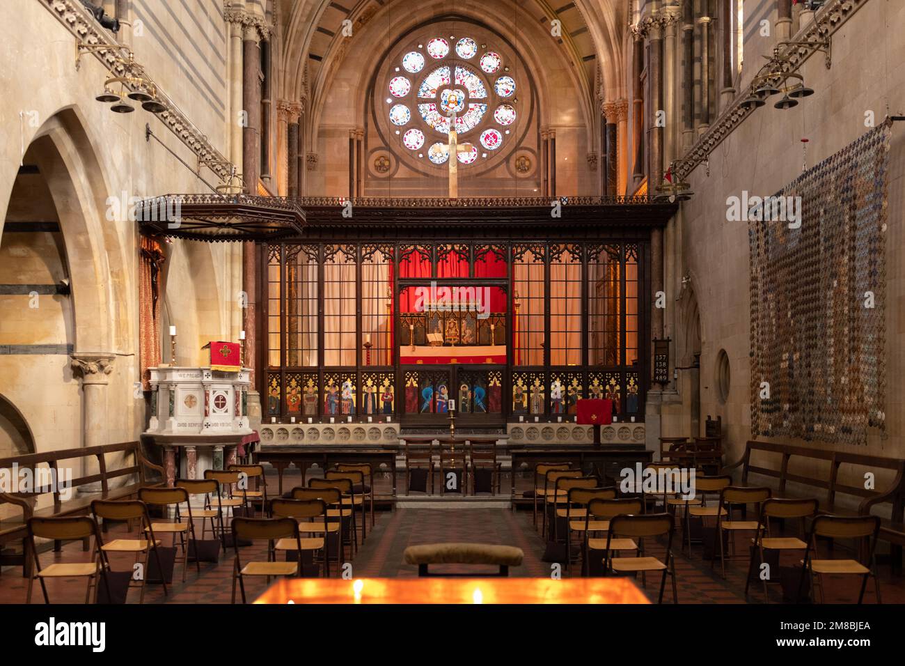 Innere der anglikanischen Kirche (Krimskirche), Galata, Beyoglu, Istanbul, Türkei Stockfoto