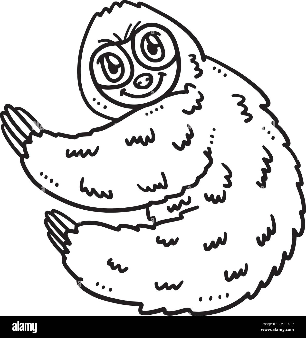 Baby Faultier – isolierte Malseite für Kinder Stock Vektor