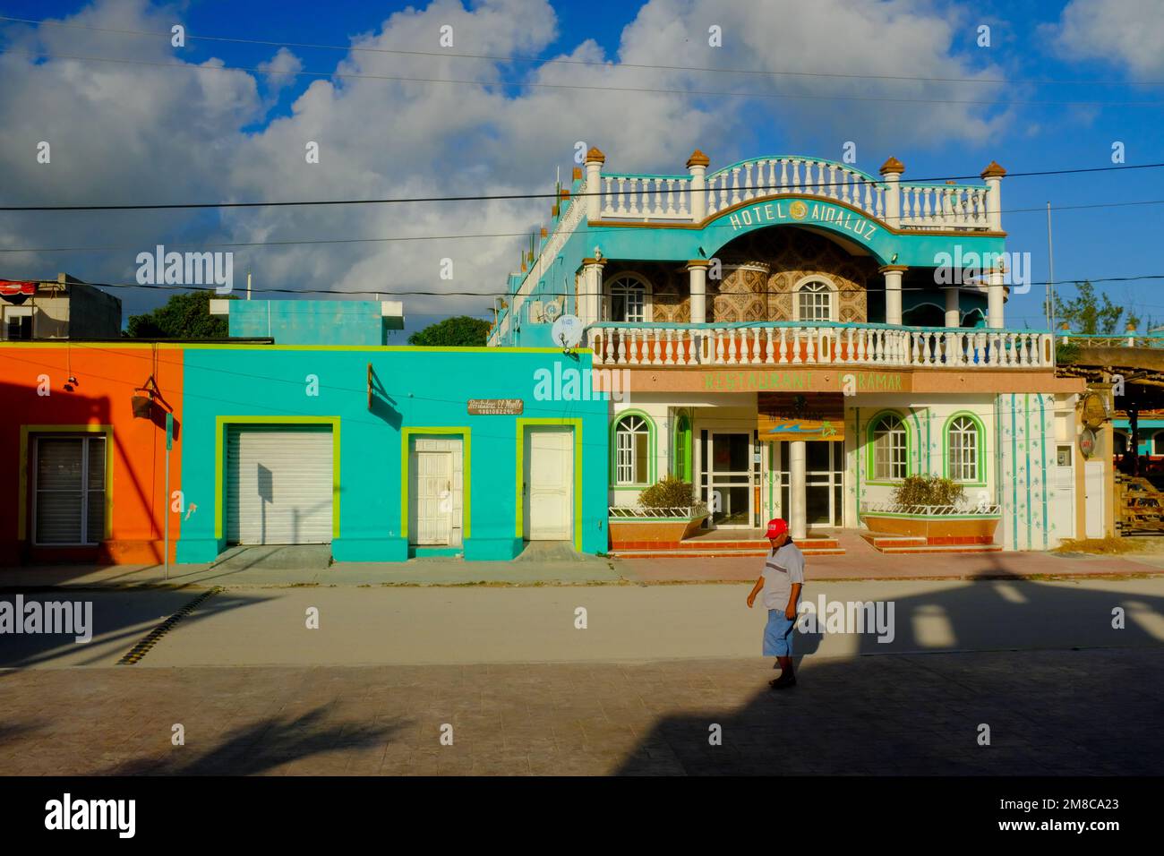 Das tägliche Leben in El Cuyo, kleiner Strandort, Yucatan Küste Mexiko Stockfoto