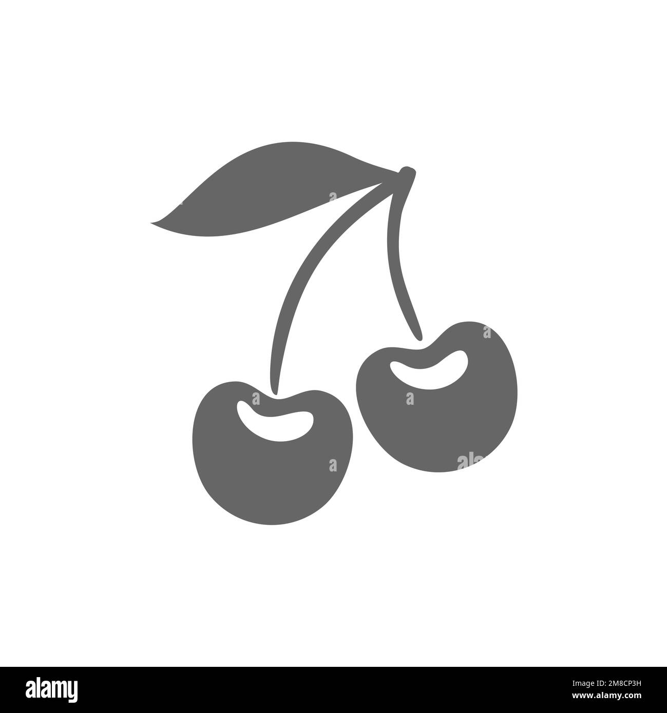 Prunus spp-Symbol, gängige Grafikressourcen, Vektordarstellung. Stock Vektor