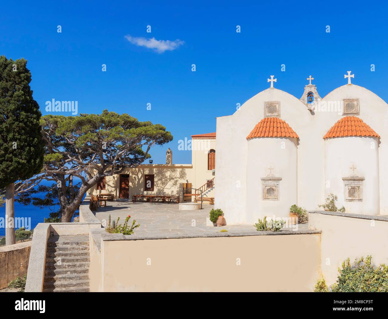 Kloster Moni Preveli, Preveli, Rethymno, Kreta, griechische Inseln, Griechenland Stockfoto