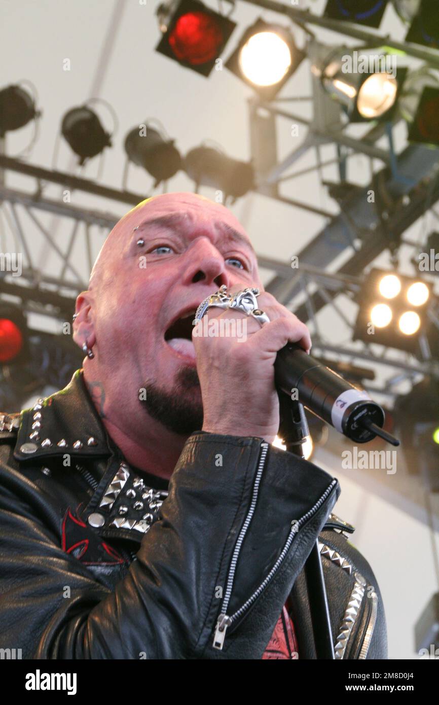 Paul Di'Anno, Ex-Sänger der britischen Schwermetallband Iron Maiden. Stockfoto