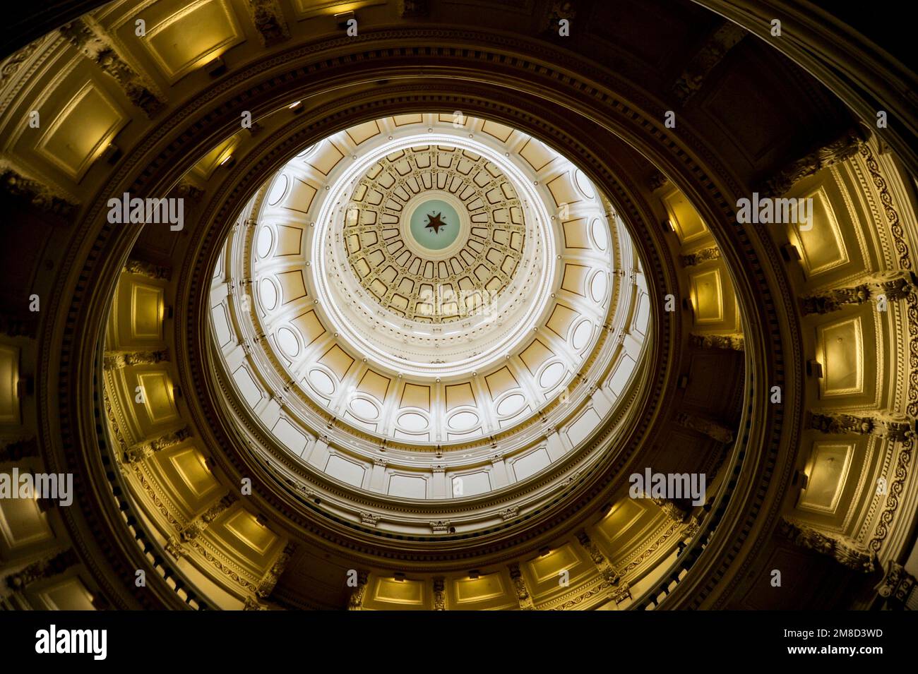 Von der Decke des Texas State Capitol Building im Zentrum von Austin, Texas, aus. Stockfoto