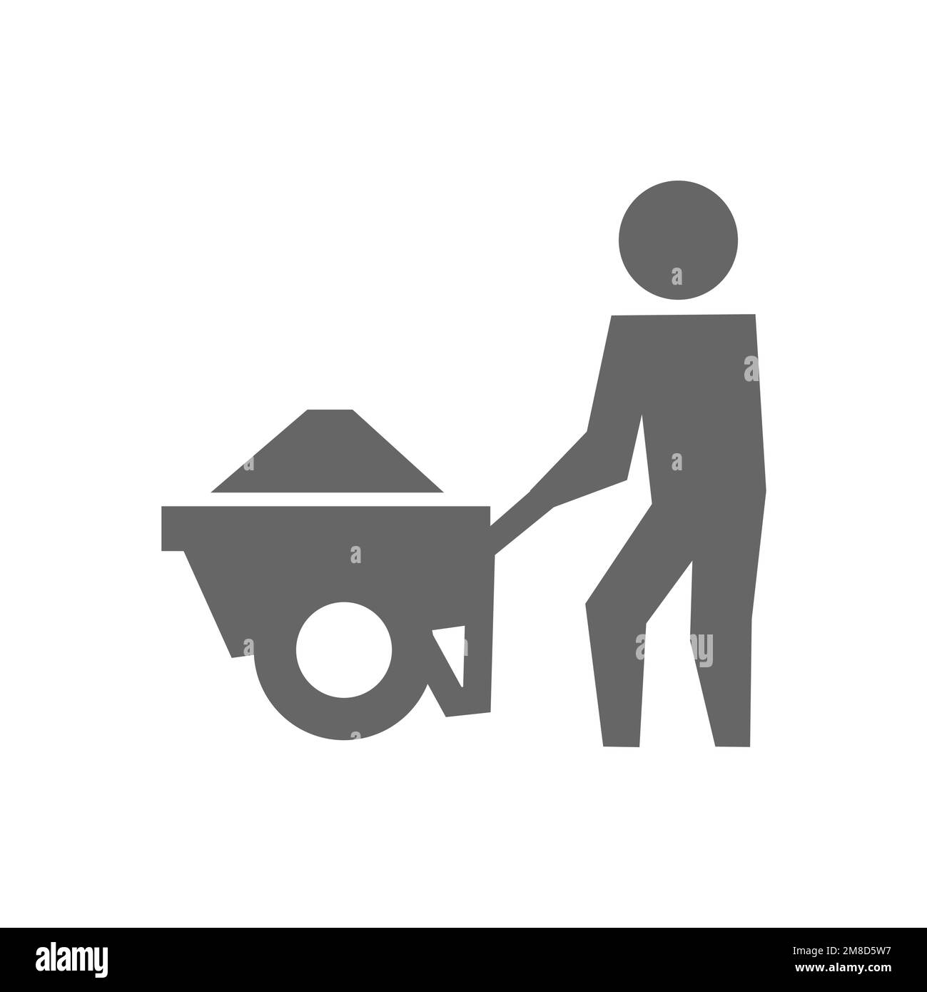 Symbol für handbetriebenen Zementlaster, allgemeine Grafikressourcen, Vektordarstellung. Stock Vektor