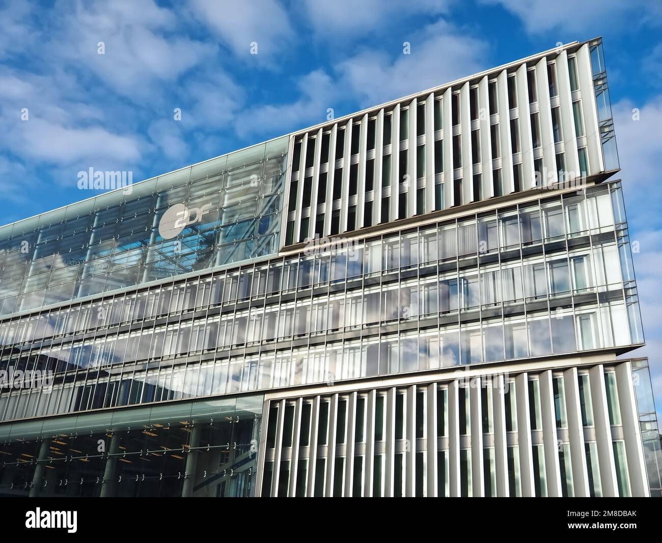 Bau des deutschen Fernsehsenders ZDF in Hamburg in Deutschland Stockfoto