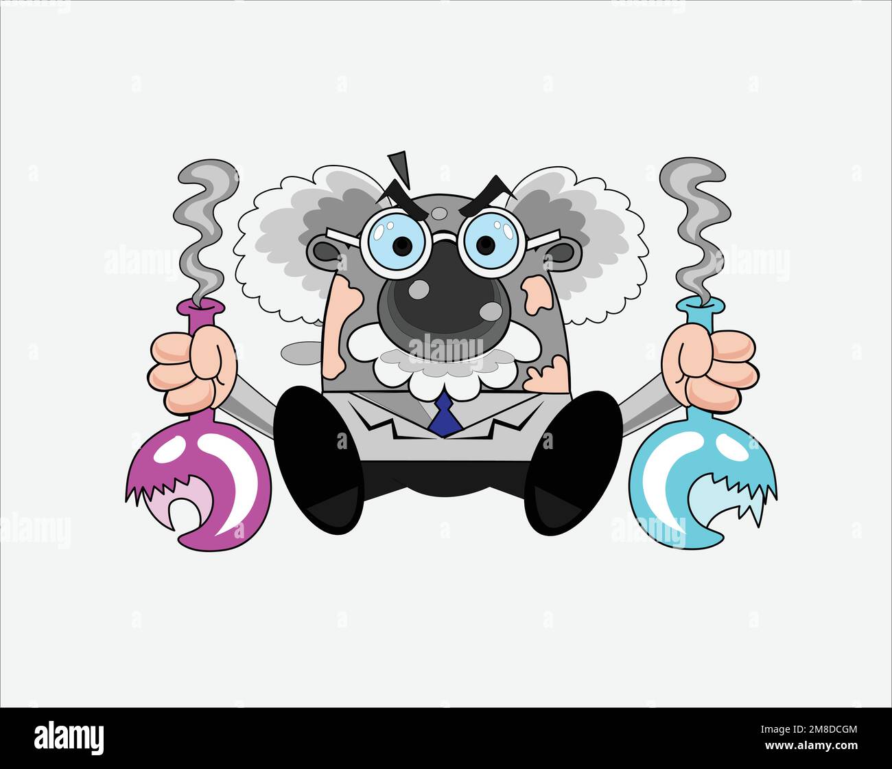 Lustiger Cartoon von Albert einsteins Vektordarstellung Stock Vektor