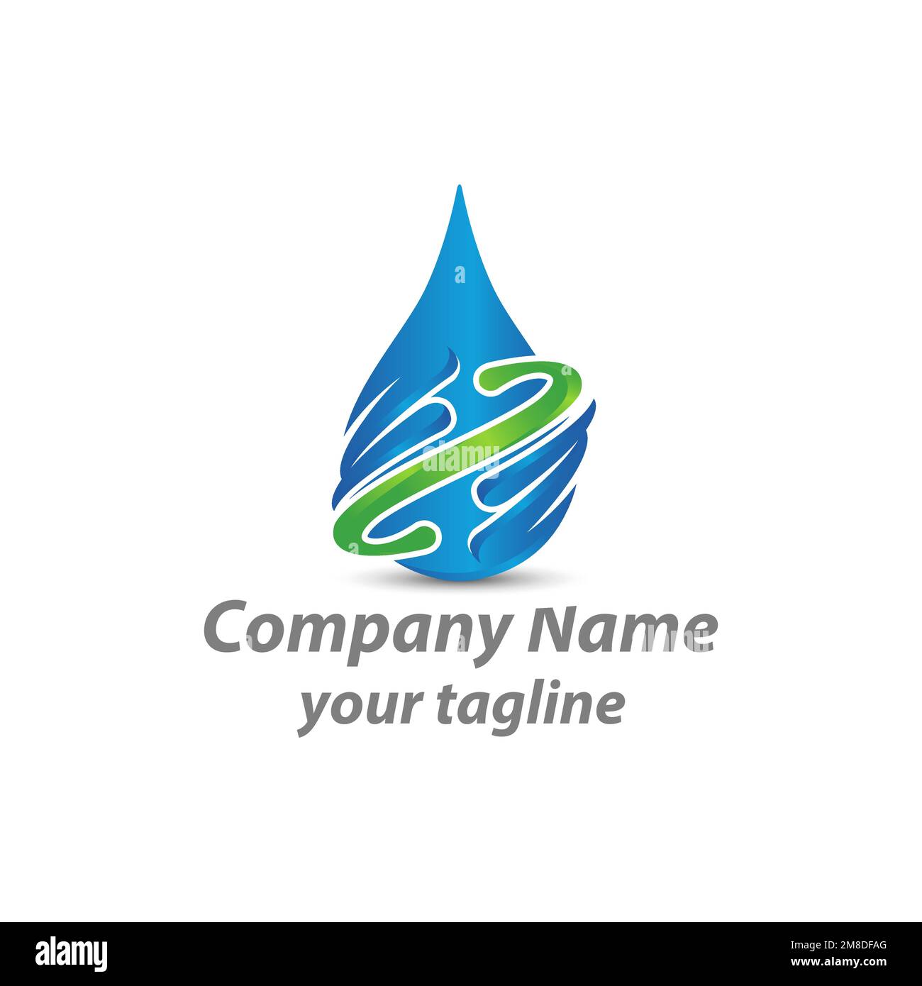 Logo-Vorlage für Tropfwasser, Kühlung und Heizung. Sanitär, Heizung, Gasversorgung, Klimaanlage.EPS 10 Stock Vektor