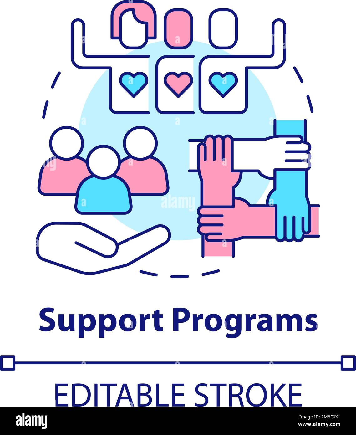 Symbol für das Konzept der Support-Programme Stock Vektor