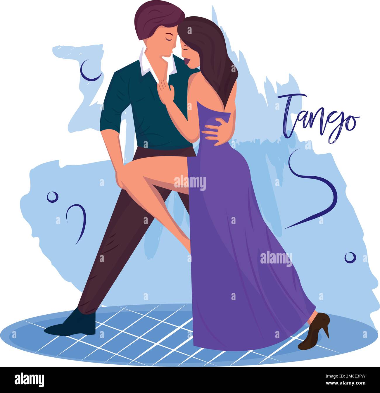 Isoliertes Tango-Tanzpaar Argentinisches Kulturvektor Stock Vektor