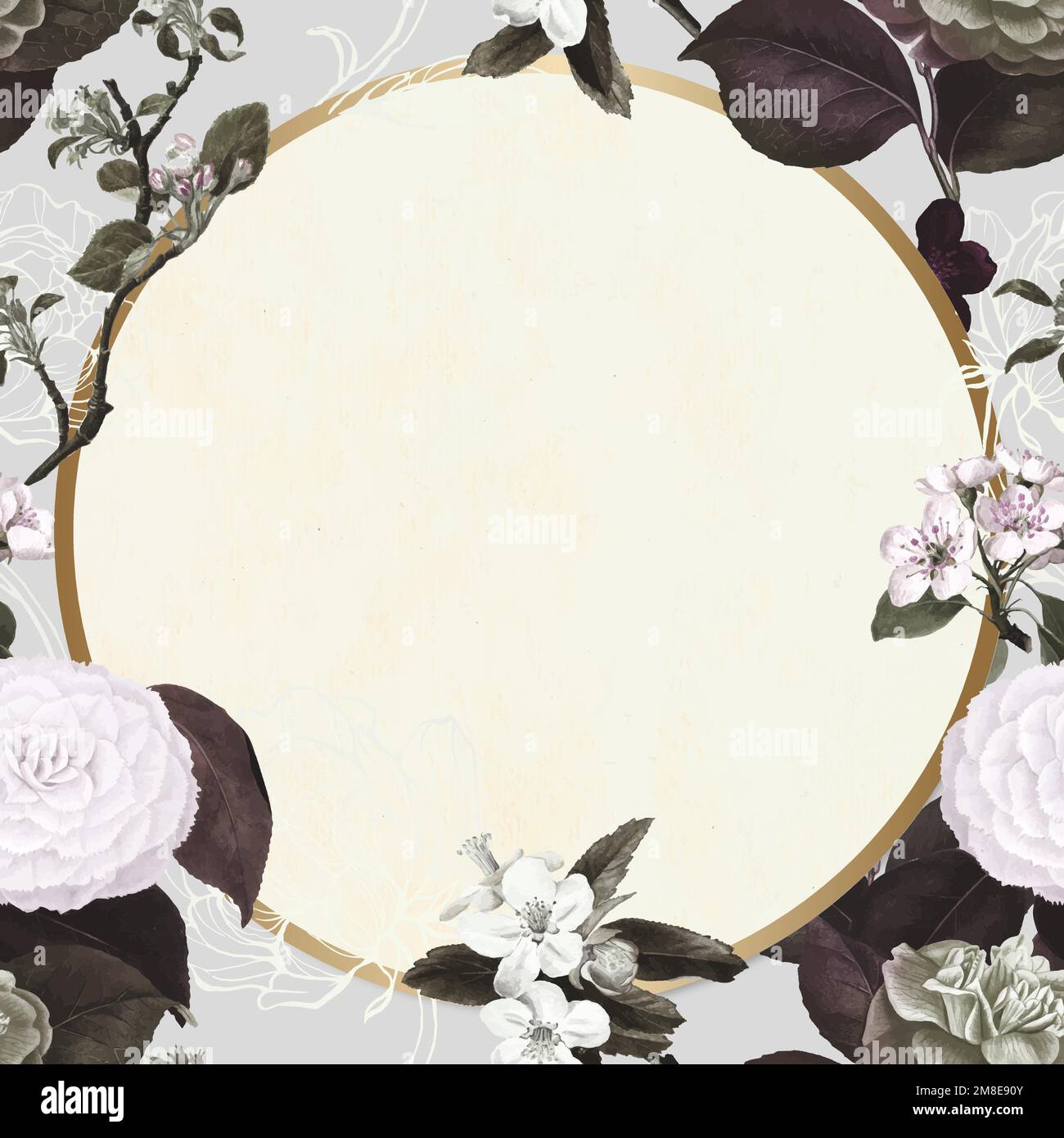 Blumenrahmen Vektor Vintage von Hand gezeichnet Stock Vektor