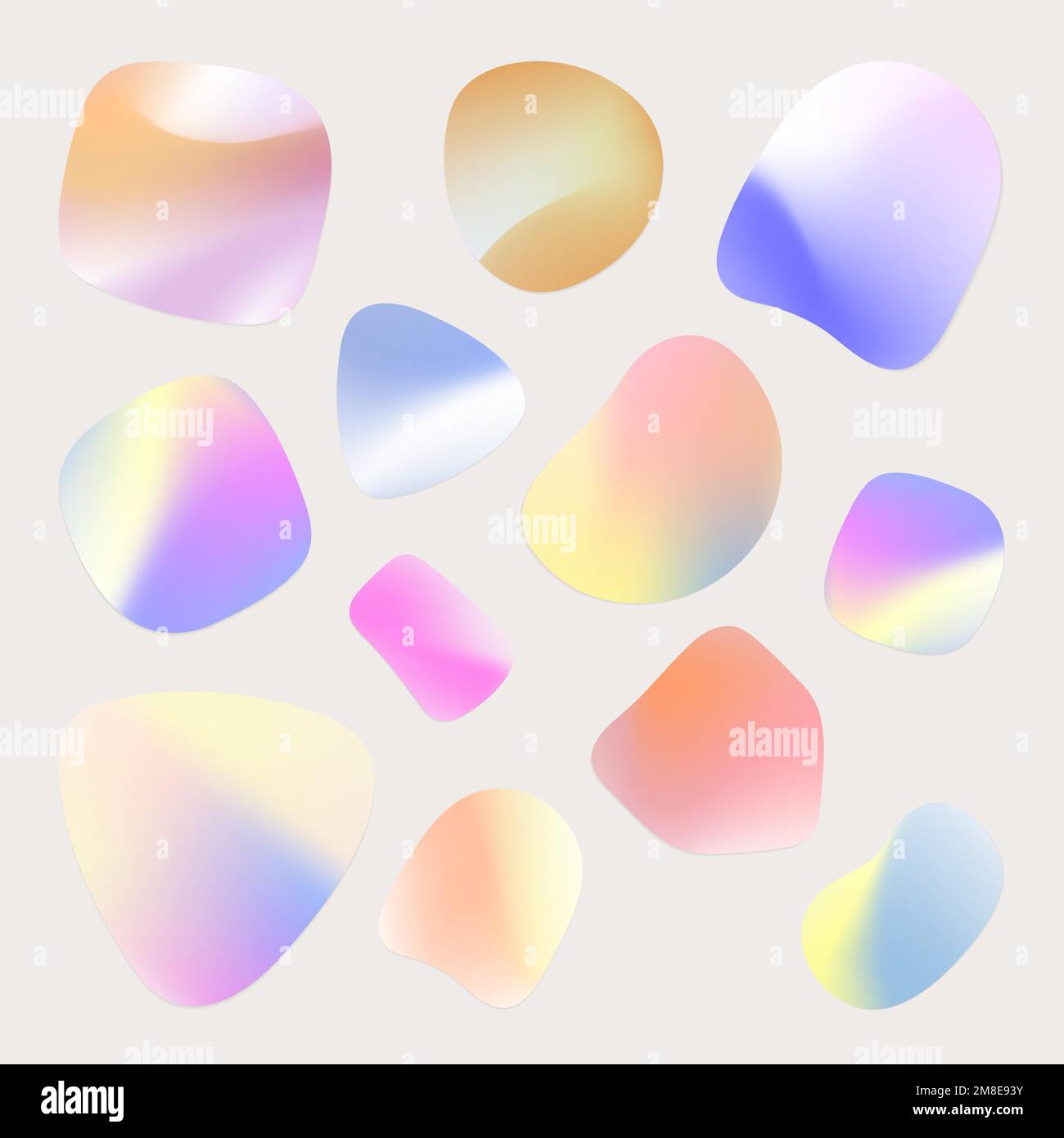 Lebendige Abzeichen Vektor holographische und Gradienten Formen gesetzt Stock Vektor