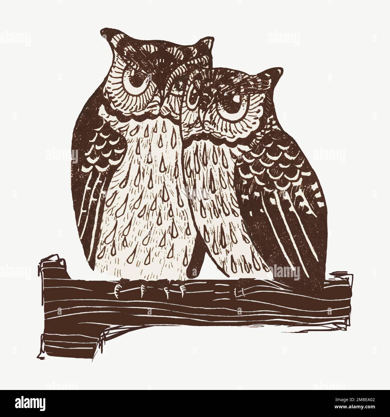 Vintage Eule auf Pol-Vektor-Kunstdruck, Remix aus Werken von Theo van Hoytema Stock Vektor