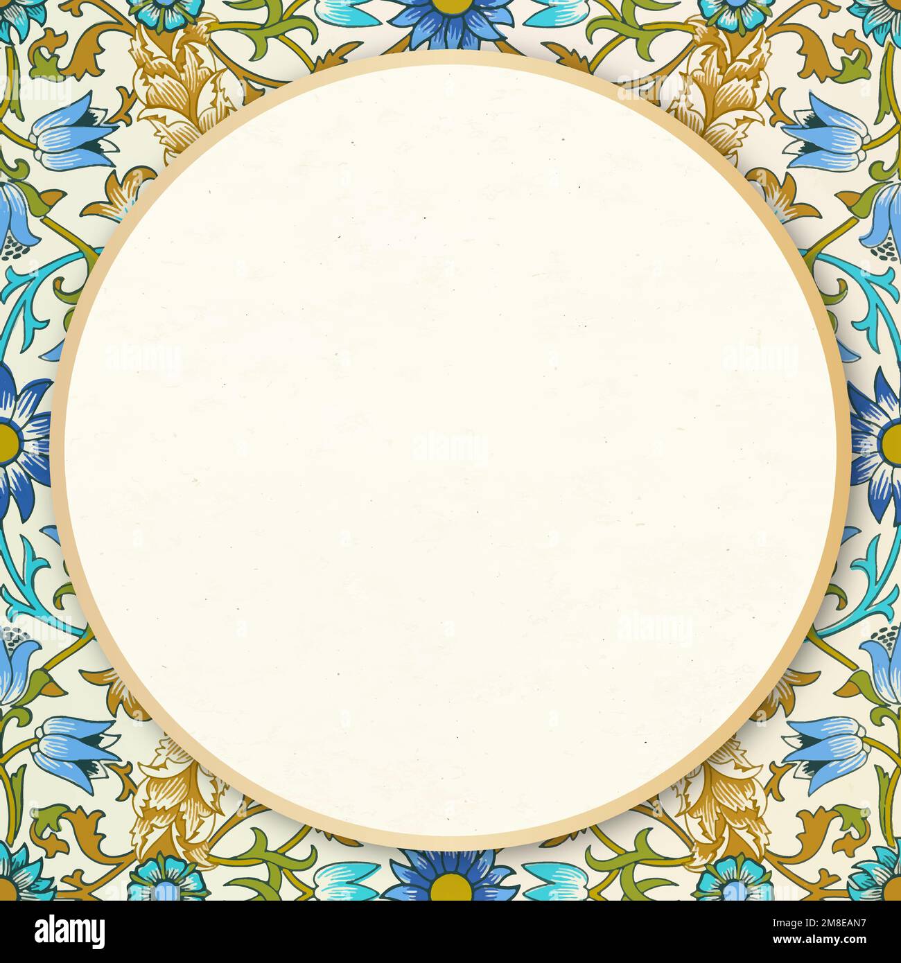 Böhmische Stoff Rahmen Vektor William Morris Muster Stock Vektor