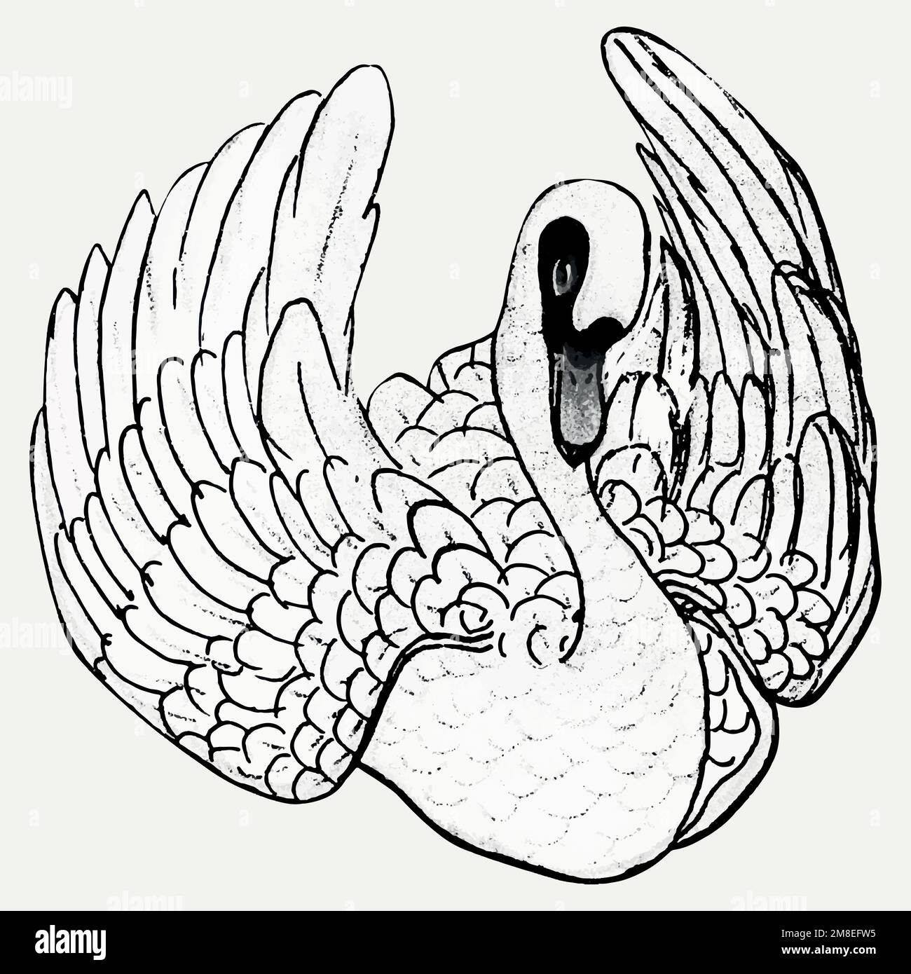 Vintage Swan Art Print Vektor, Remix aus Werken von Theo van Hoytema Stock Vektor