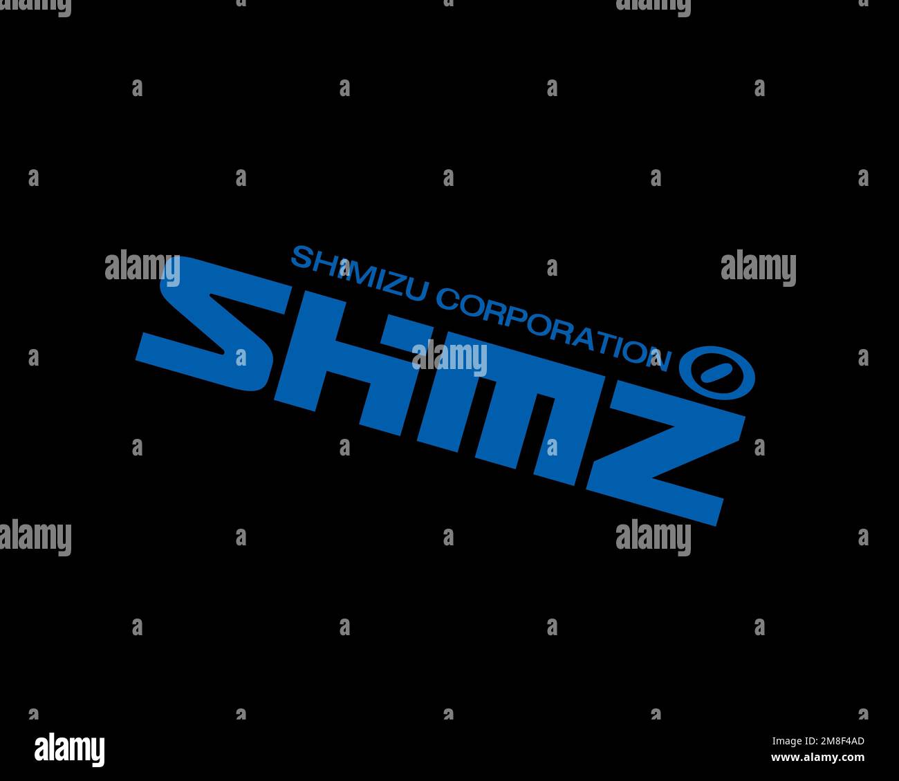 Shimizu Corporation, gedrehtes Logo, schwarzer Hintergrund B Stockfoto