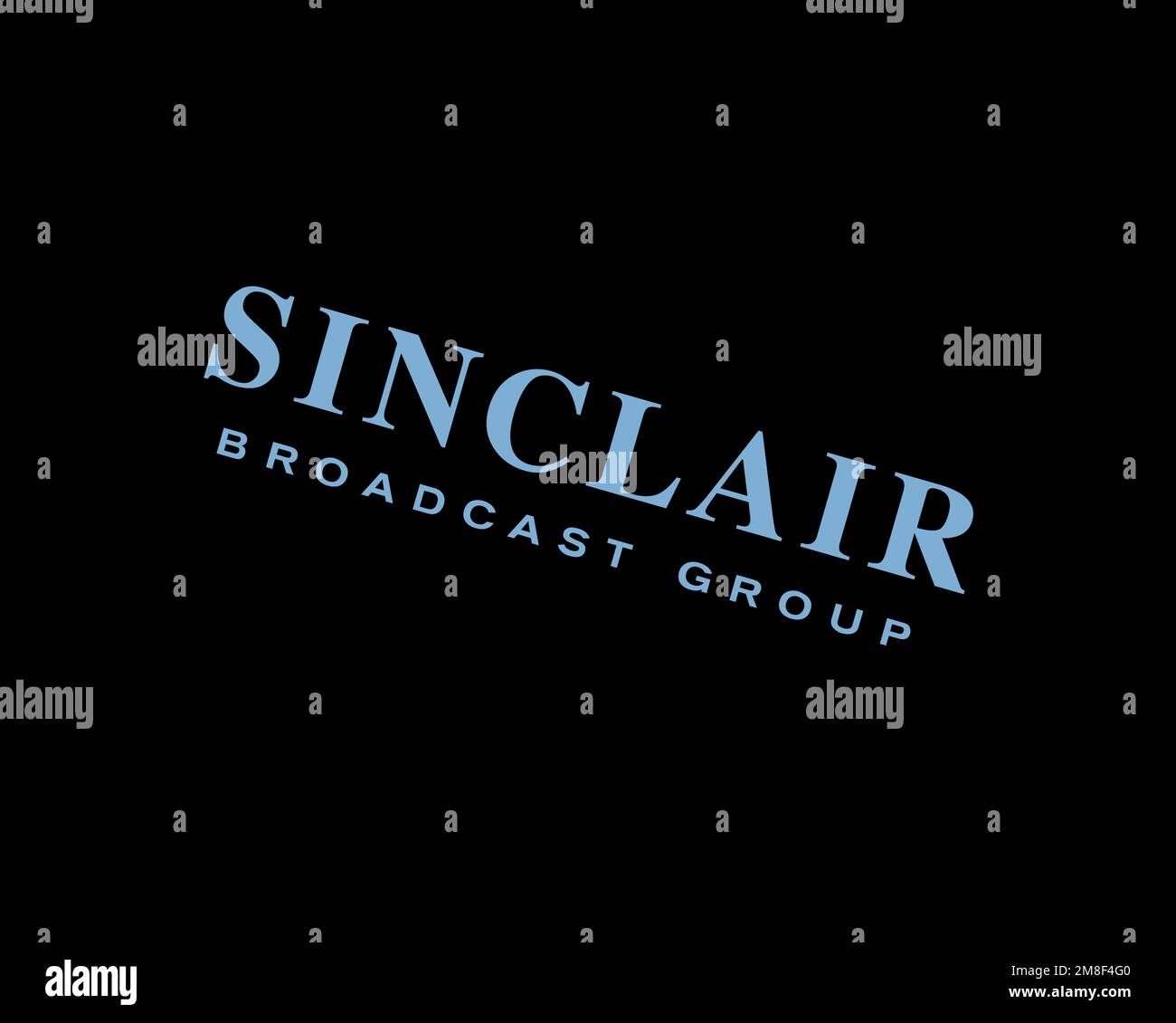 Sinclair Broadcast Group, gedrehtes Logo, schwarzer Hintergrund B Stockfoto