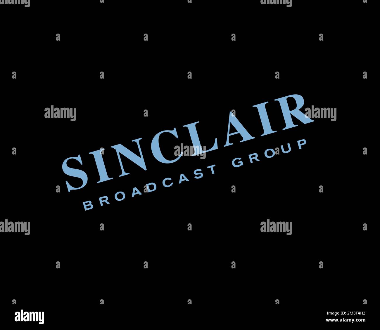 Sinclair Broadcast Group, gedrehtes Logo, schwarzer Hintergrund Stockfoto