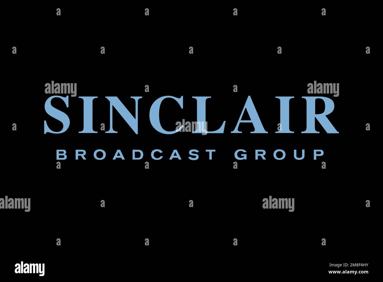 Sinclair Broadcast Group, Logo, Schwarzer Hintergrund Stockfoto