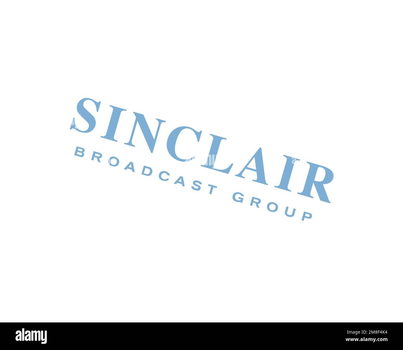 Sinclair Broadcast Group, gedrehtes Logo, weißer Hintergrund B Stockfoto