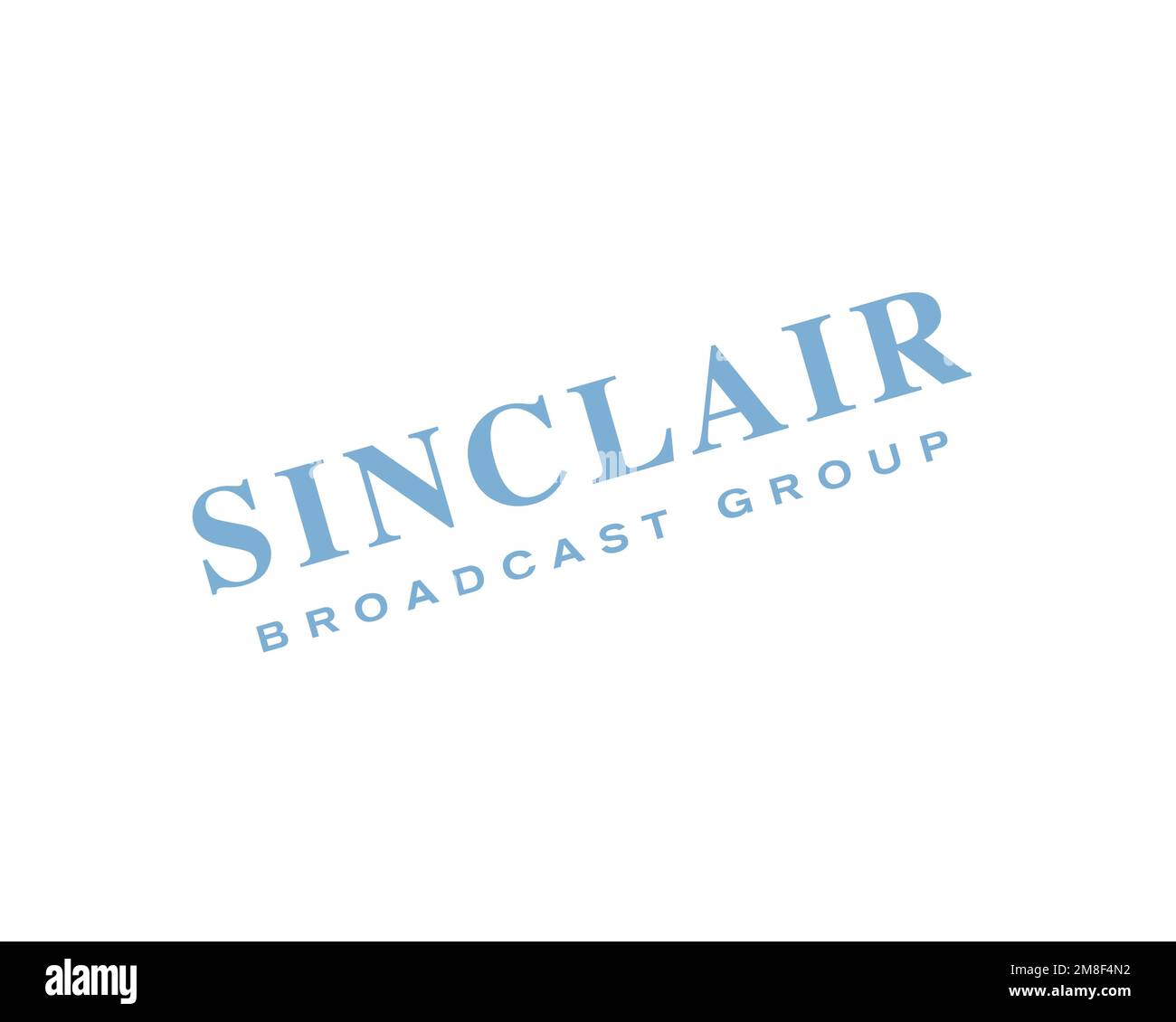 Sinclair Broadcast Group, gedrehtes Logo, weißer Hintergrund Stockfoto