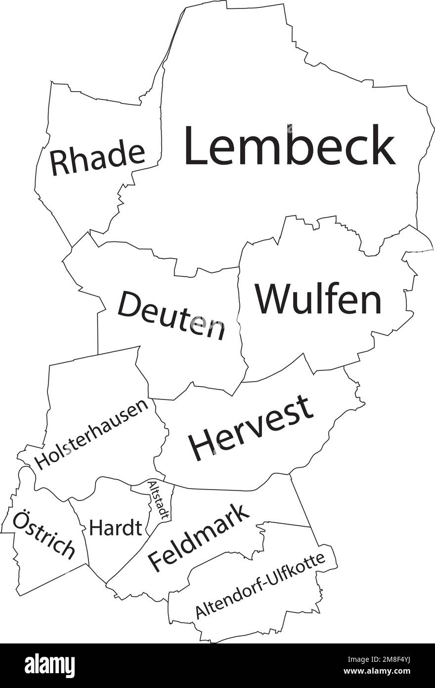 Stadtplan VON DORSTEN, DEUTSCHLAND Stock Vektor