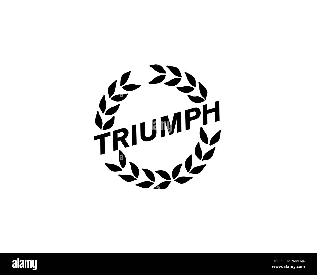 Triumph Motor Company, Gedrehtes Logo, Weißer Hintergrund Stockfoto