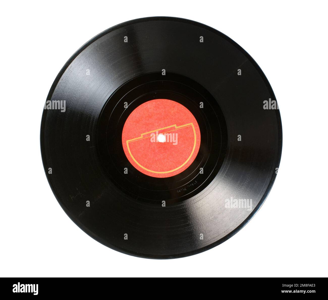 Klassische Vinyl-Grammophon-Schallplatte auf Weiß Stockfoto