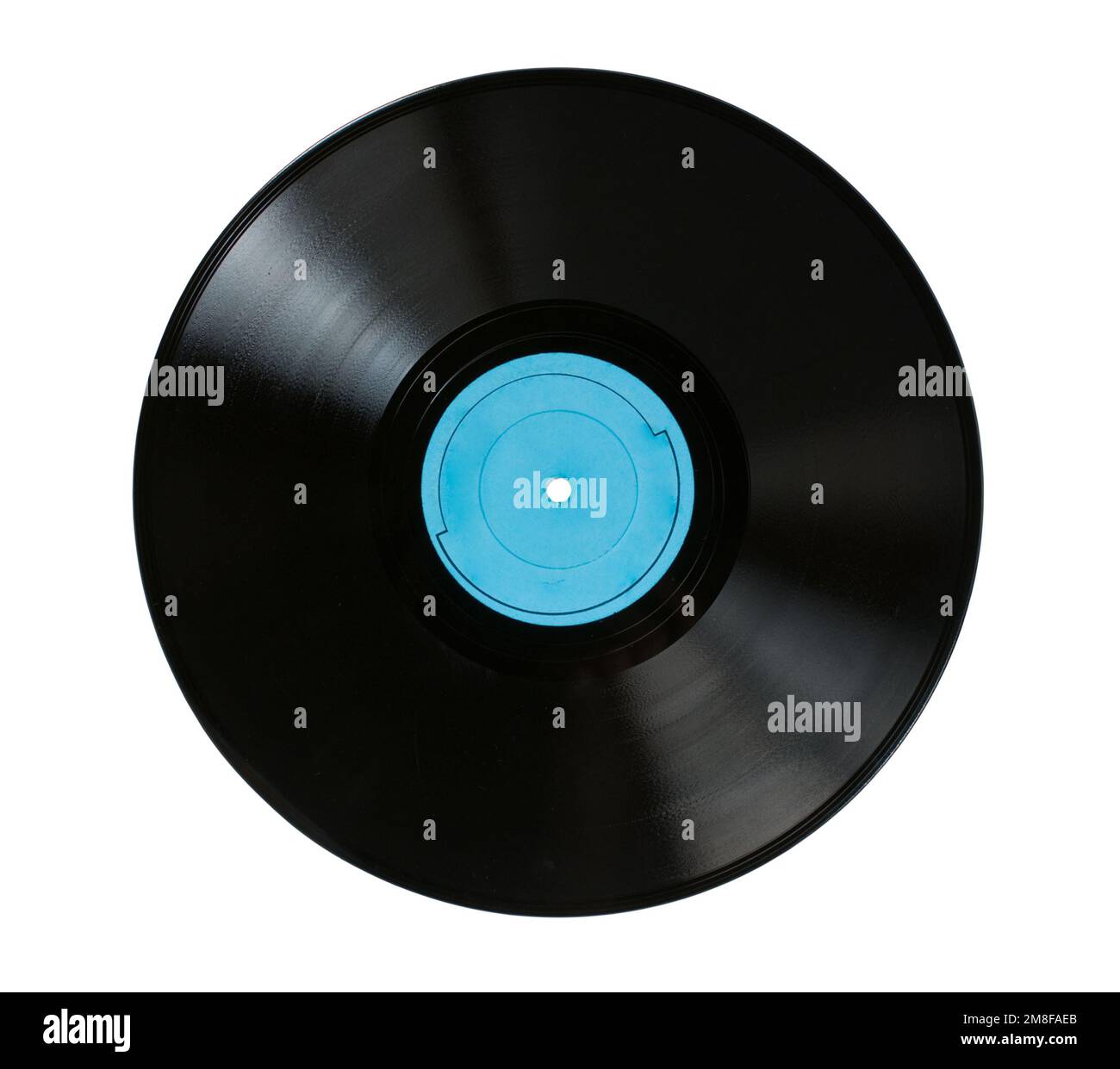 Klassische Vinyl-Grammophon-Schallplatte auf Weiß Stockfoto