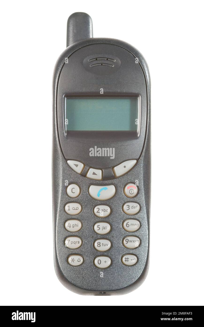 Ein altes Handy auf weiß Stockfoto