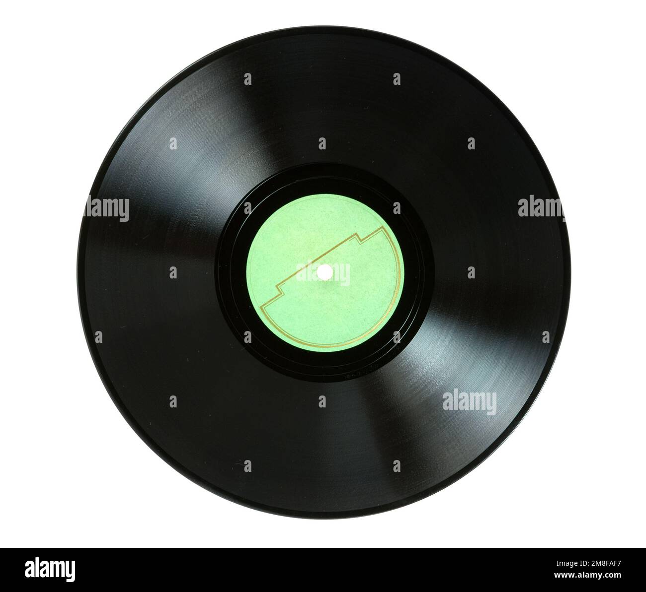 Klassische Vinyl-Grammophon-Schallplatte auf Weiß Stockfoto
