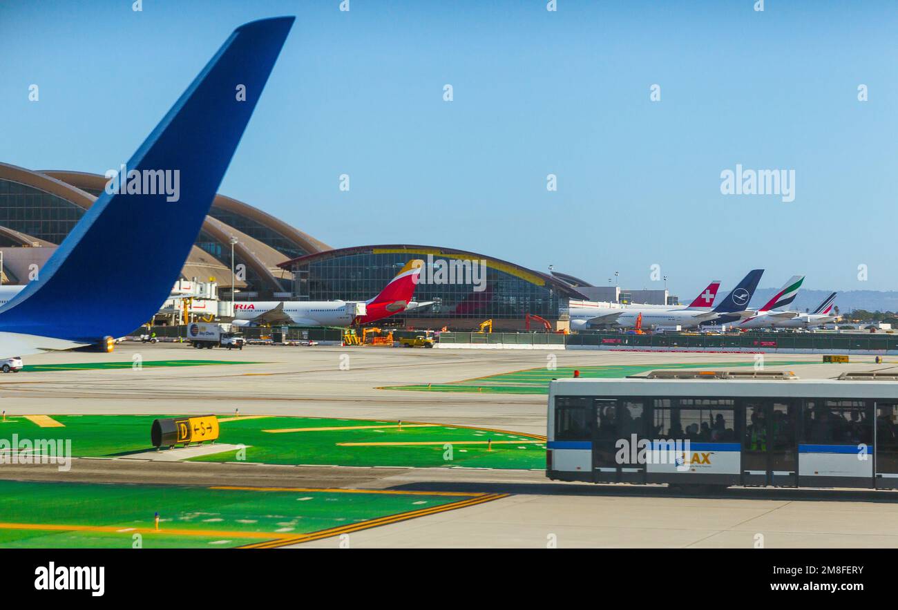 Detail vom Flughafen LAX in Los Angeles, Kalifornien, USA. Stockfoto