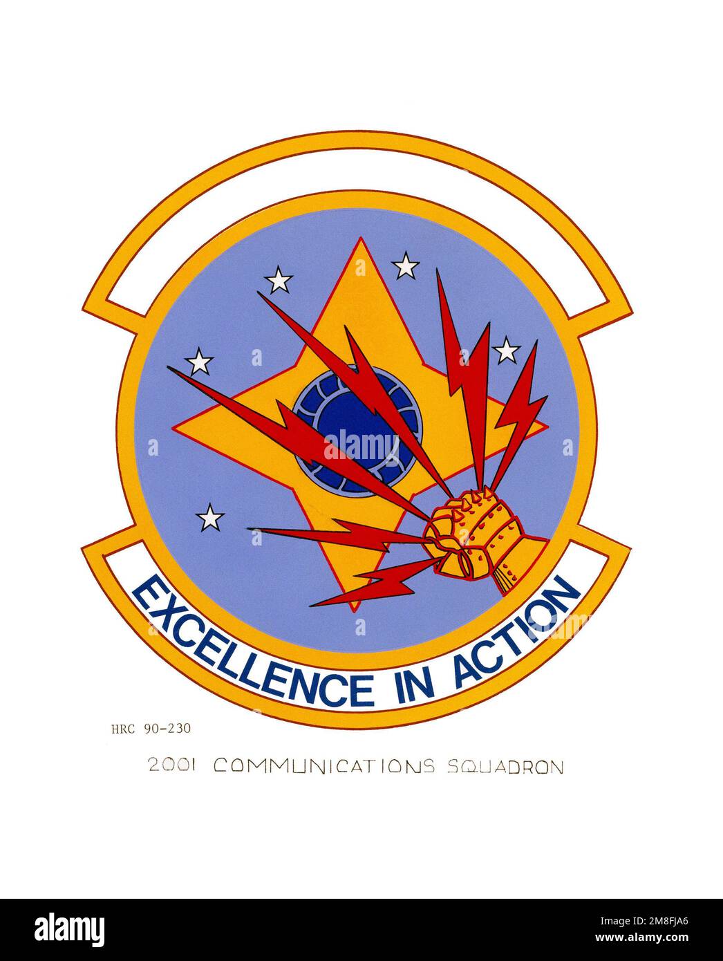 Genehmigte Abzeichen für die 2001. Kommunikationsstaffel. Land: Unbekannt Stockfoto