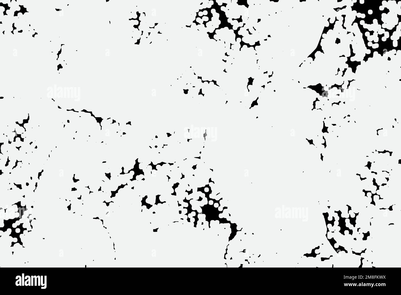 Textur von trockenen Rissen und Fleckenspritzern, schwarzer und weißer Texturhintergrund EPS-Vektor Stock Vektor