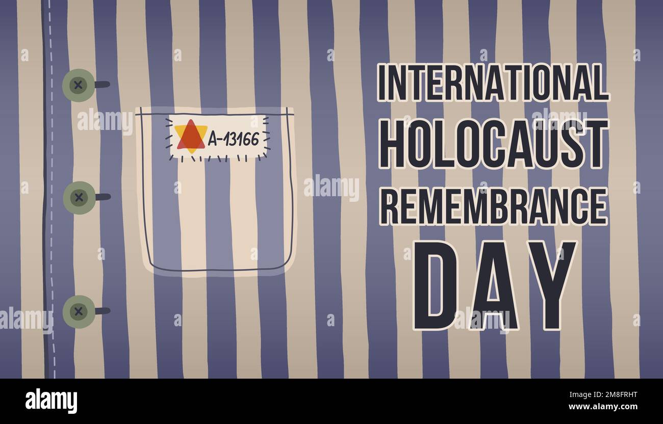Internationaler Holocaust-Gedenktag. Gedenktag zum Gedenken an die Opfer des Holocaust. Januar 27. Stock Vektor