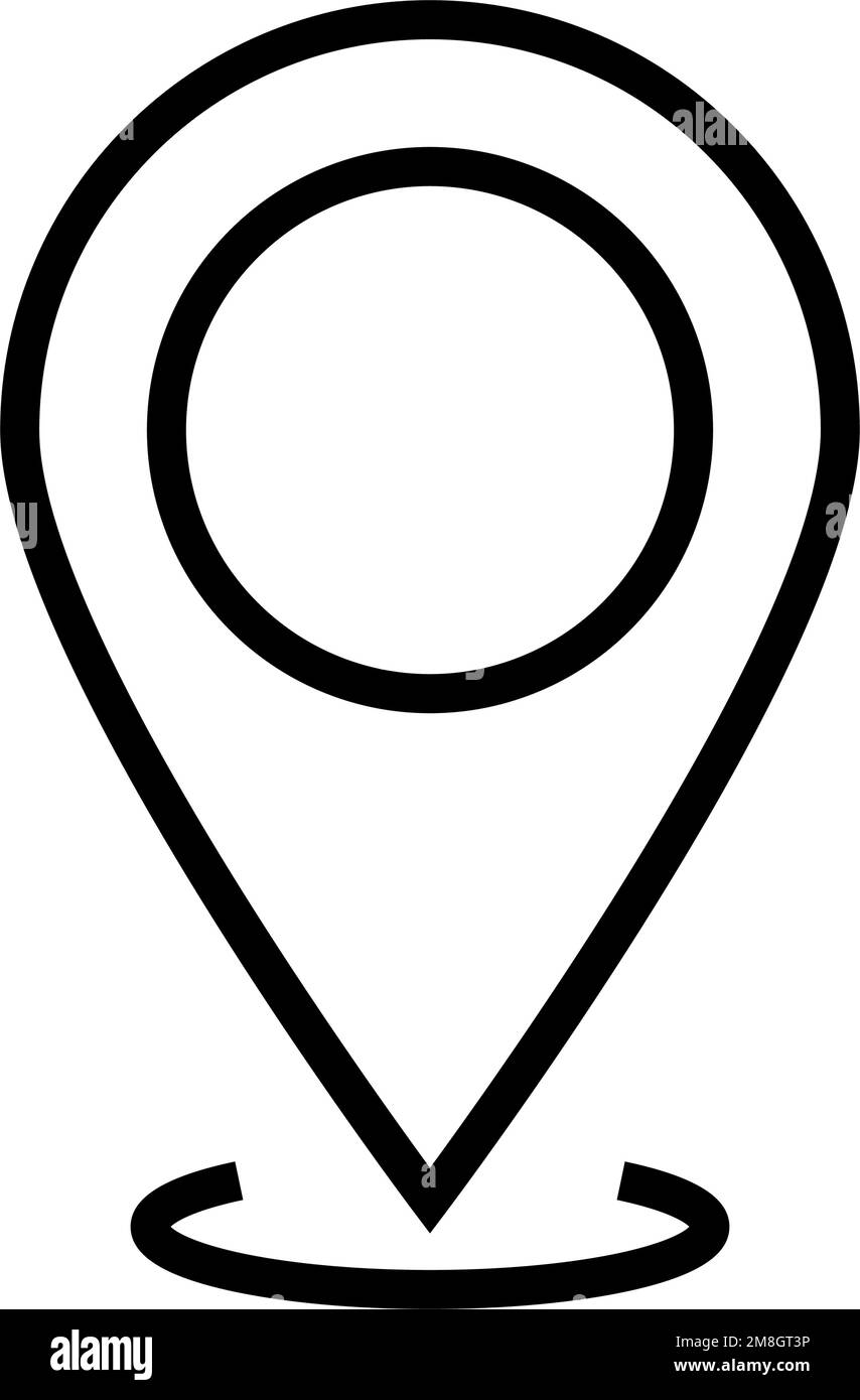 Symbol Kartensteckplatz. Standort. GPS Bearbeitbarer Vektor. Stock Vektor