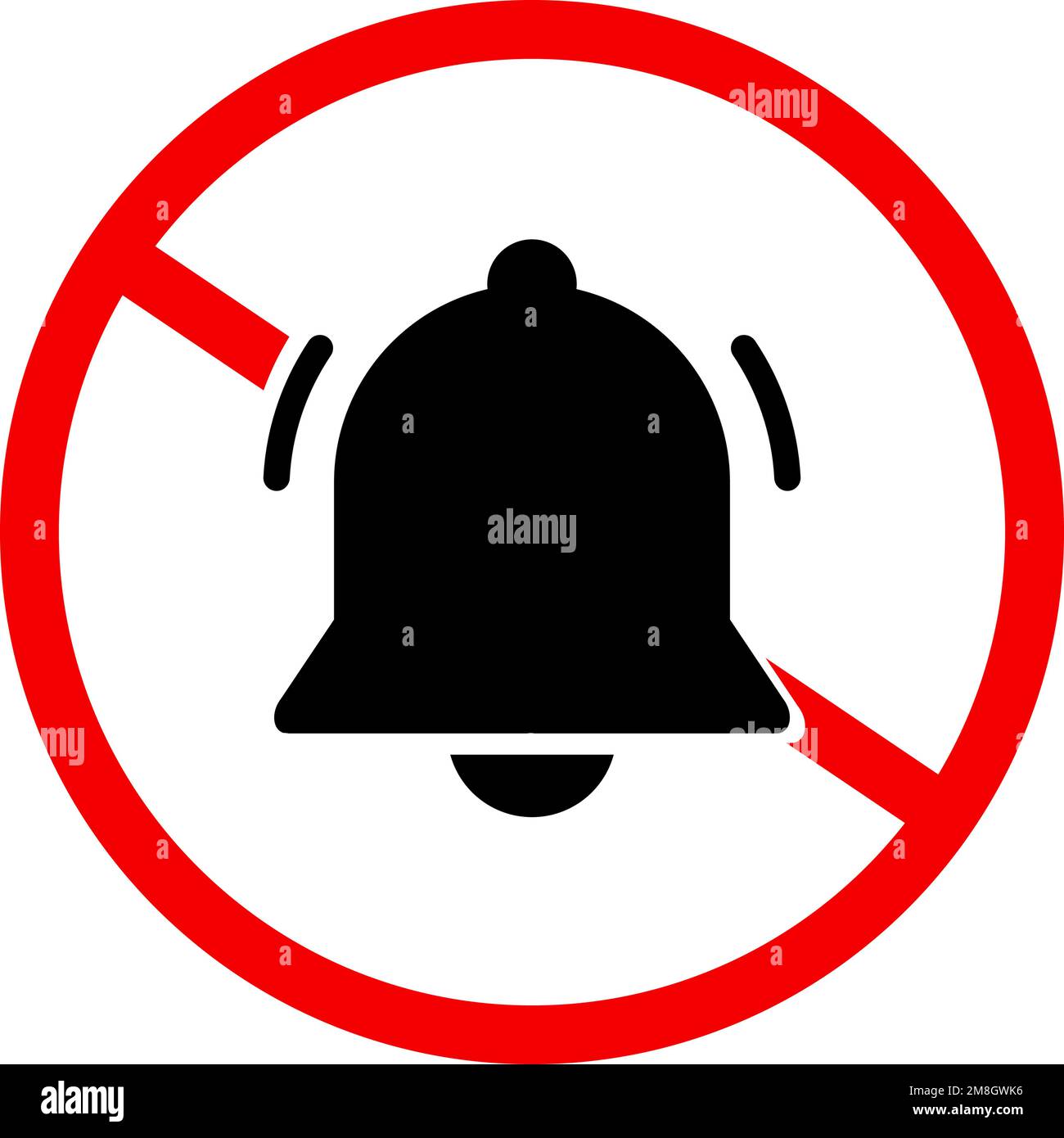 Symbol für den Ruhemodus auf der Klingel. Benachrichtigung AUS. Ruhe! Bearbeitbarer Vektor. Stock Vektor