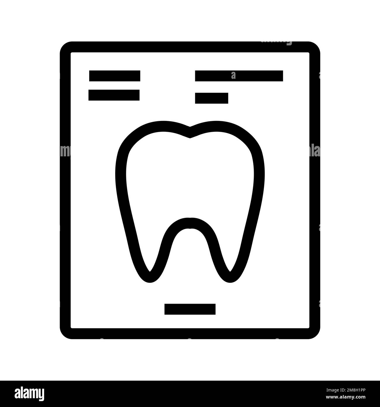 Dental-Datei-Symbolzeile isoliert auf weißem Hintergrund. Schwarzer, flacher Klassiker mit modernem Umriss. Lineares Symbol und bearbeitbare Kontur. Einfach und Pixel Stock Vektor