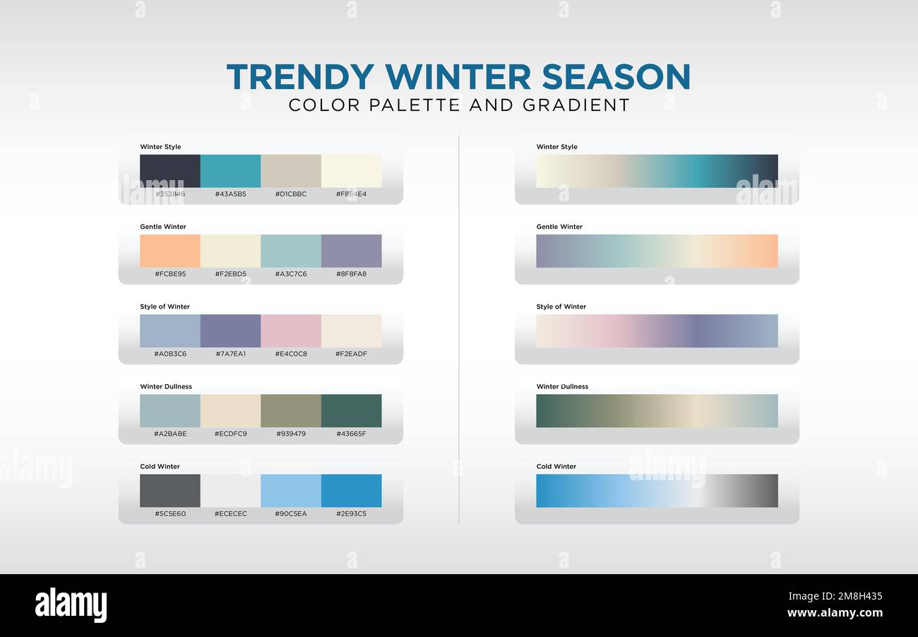 Farbpalette und Farbverlauf für den Winter. Stock Vektor