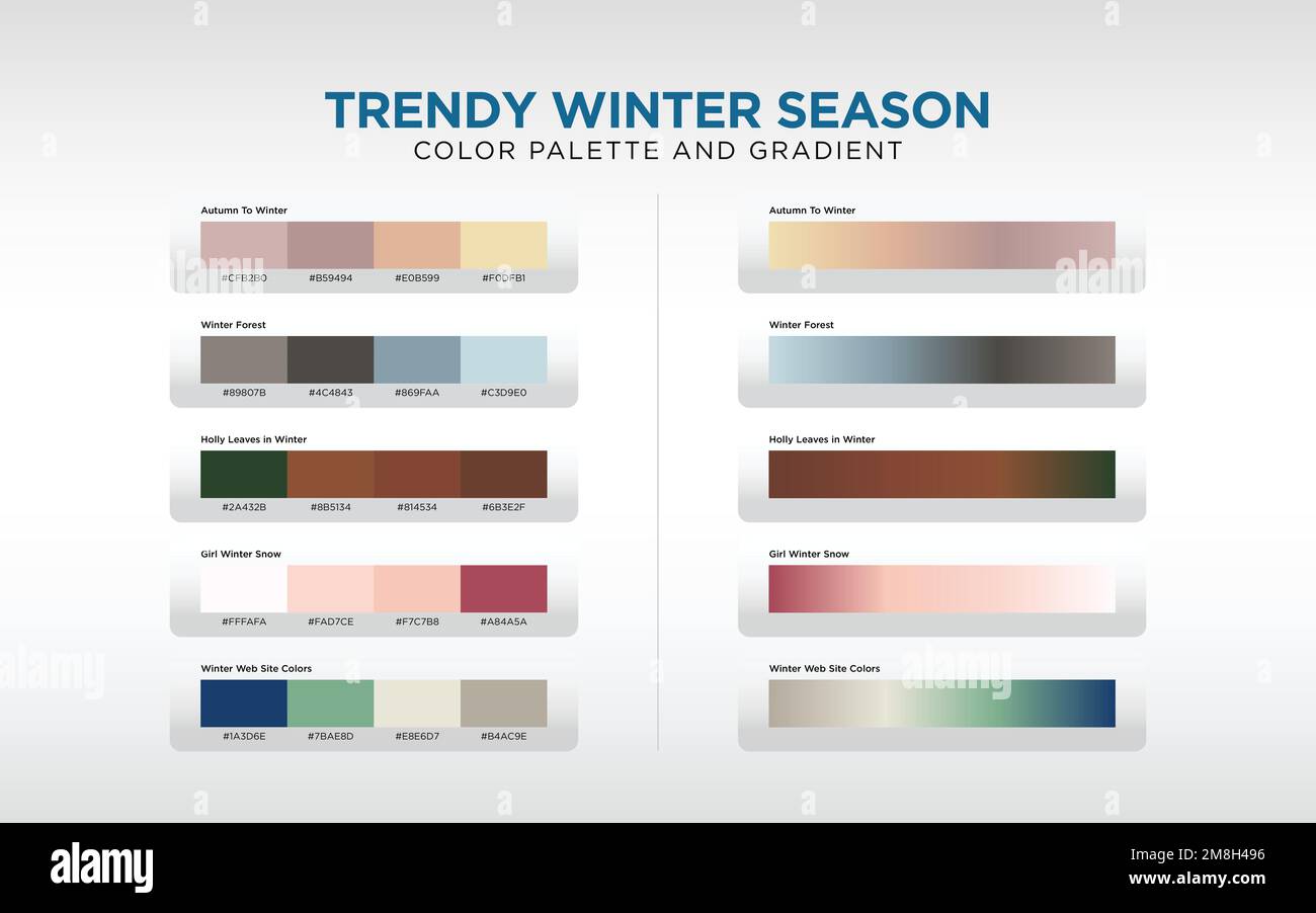 Farbpalette und Farbverlauf für den Winter Stock Vektor
