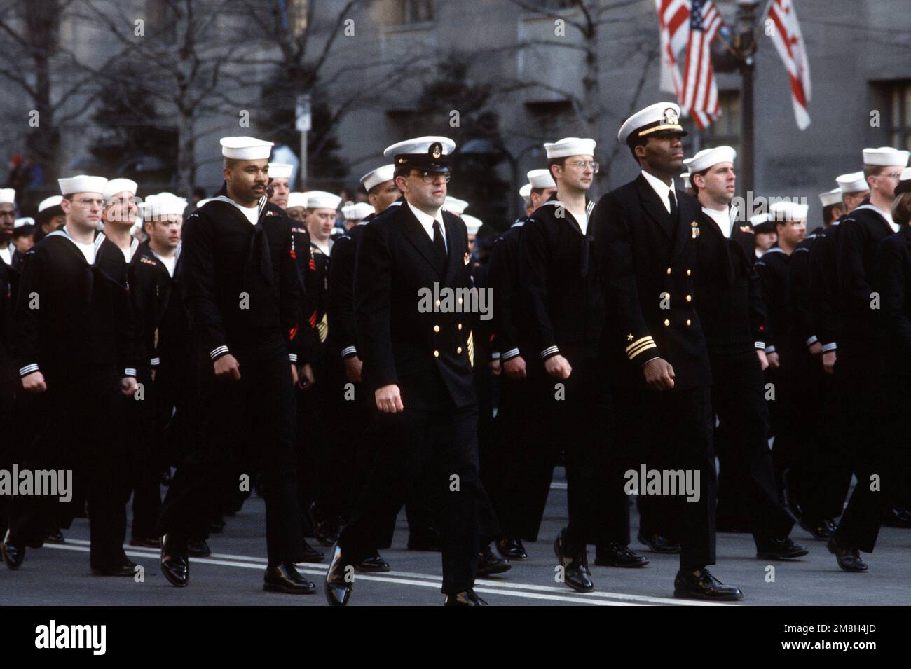 Eröffnungsparade, US Navy Reserve marschieren schlau während der Präsidentschafts-Eröffnungsparade. Basis: Washington State: District of Columbia (DC) Land: Vereinigte Staaten von Amerika (USA) Stockfoto